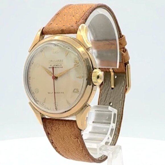 Vintage Hallmark Men's Automatic Wristwatch Swiss 10k Rolled Gold Platew/Box - Picture 1 of 7